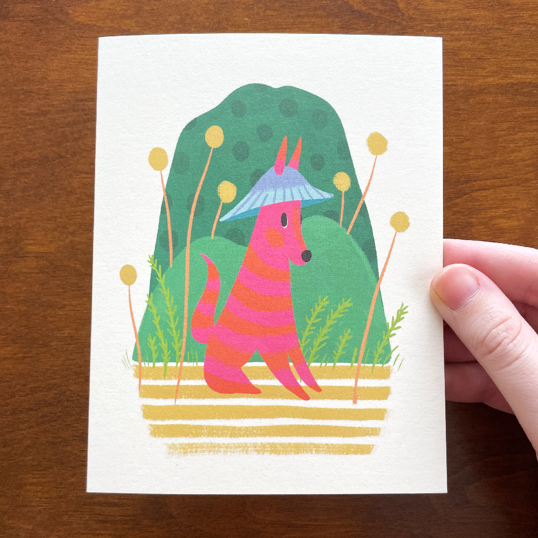 Bucket Hat Garden Fox Greeting Card