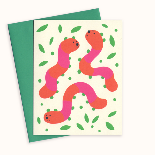 Wacky Worms Greeting Card