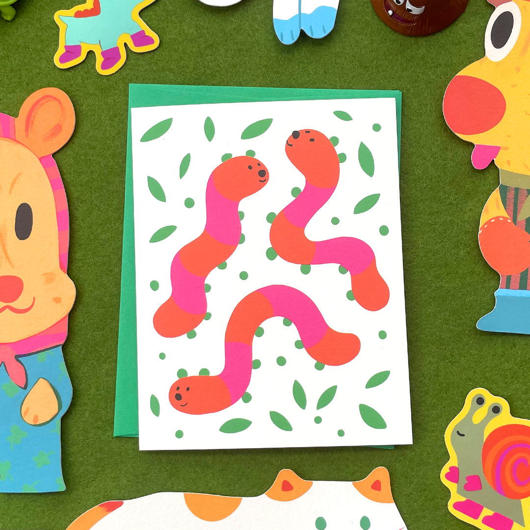 Wacky Worms Greeting Card