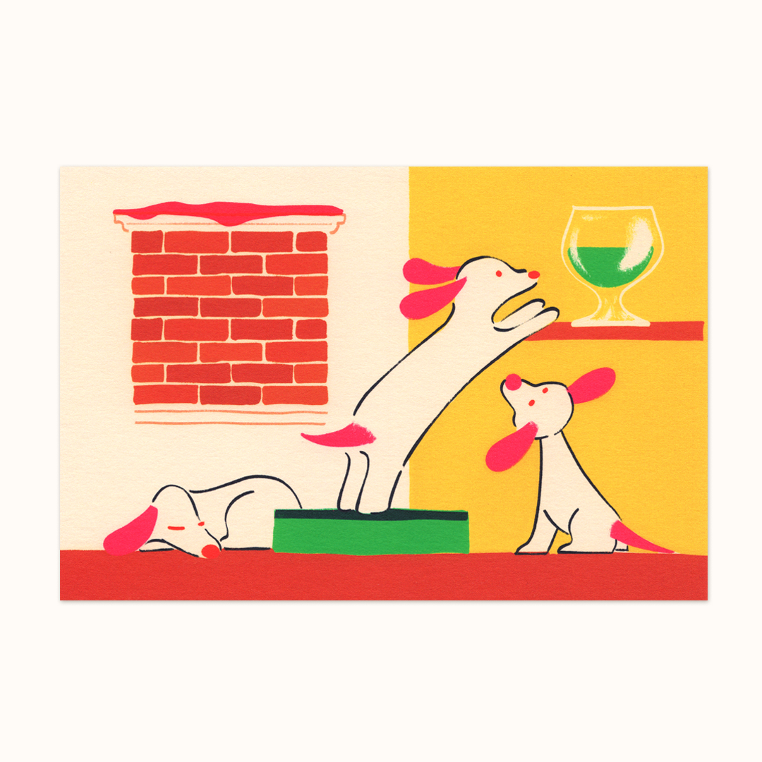 Pooch Party Art Postcard