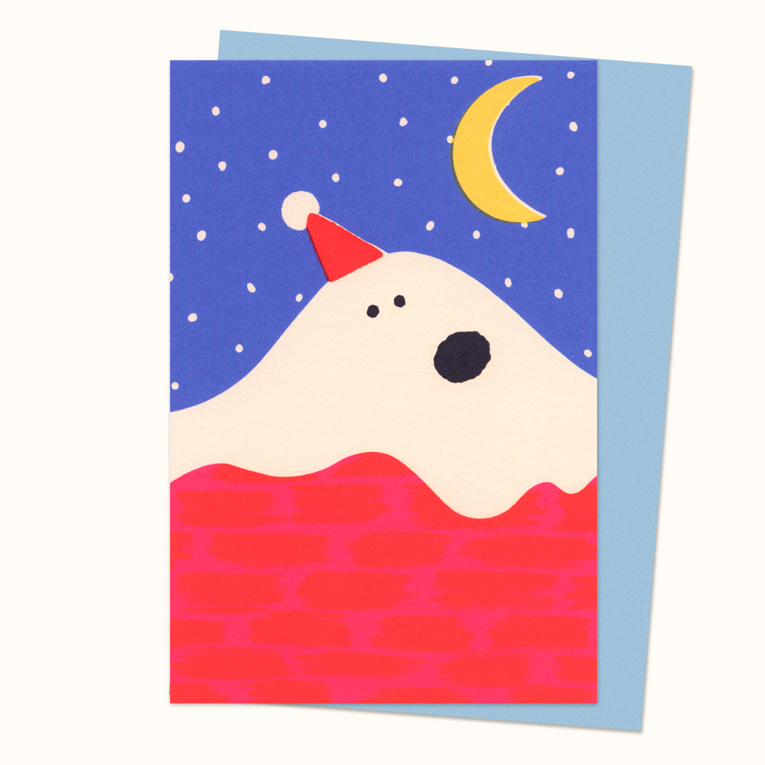 Snow Puppy Art Postcard