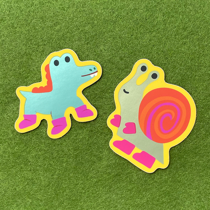 Shiny Gator & Snail Stickers