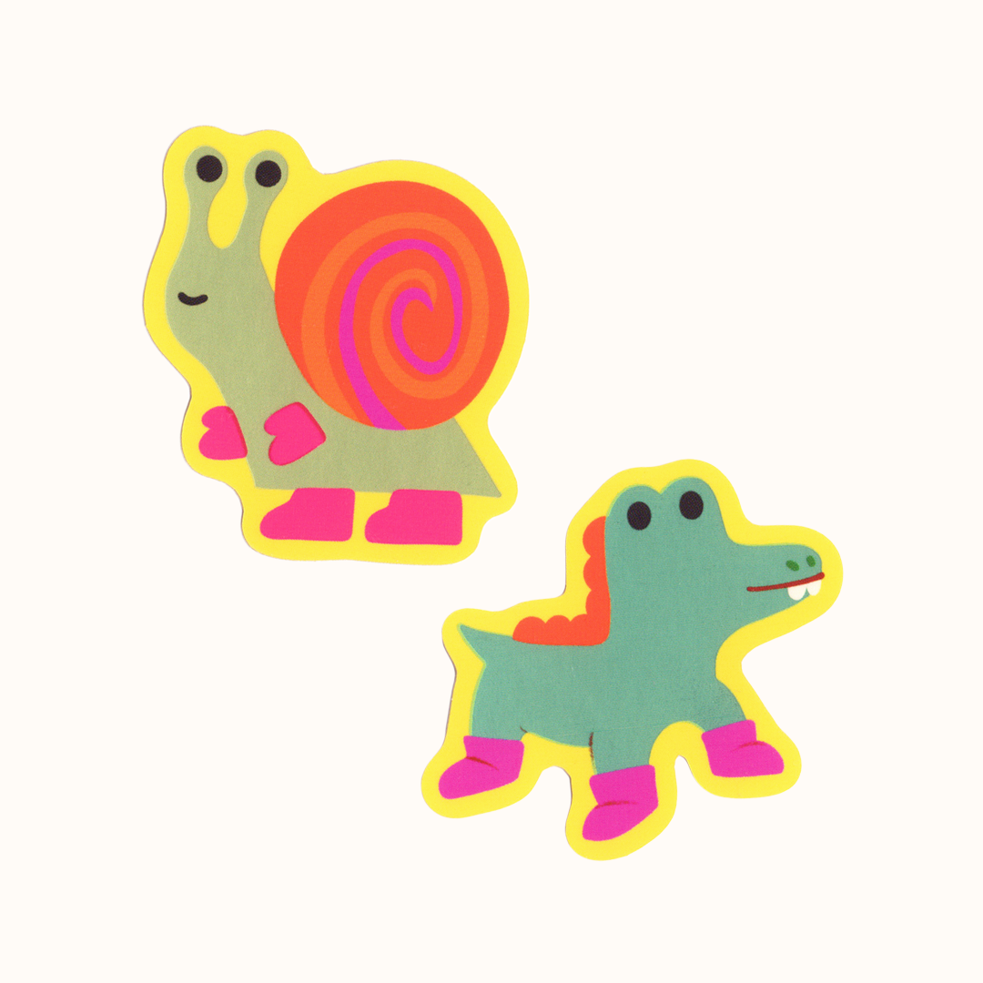 Shiny Gator & Snail Stickers