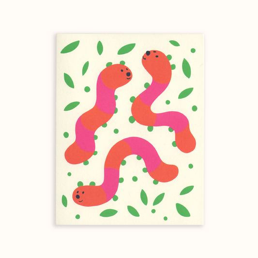 Wacky Worms Greeting Card